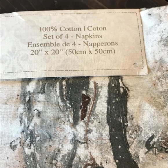New Set Of 4 Table Napkin Artistic Accent Marble Print 100% Cotton Square - Picture 4 of 4